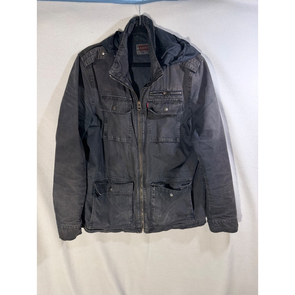 Levi's LM4JC250 Men's L Navy Field Jacket Stowaway Hood Utility Workwear